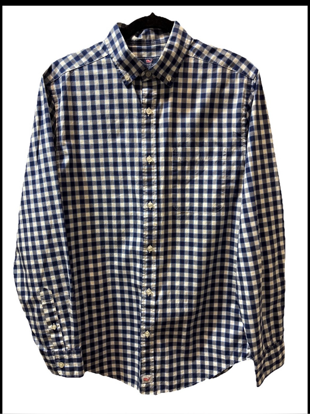 Vineyard Vines Classic Navy & White Gingham Button-Down Shirt